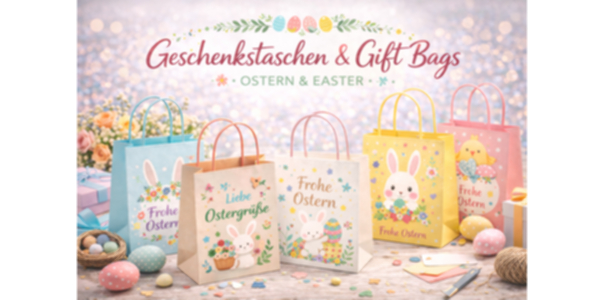 Geschenkstaschen Ostern kaufen mit frühlingshaften Designs