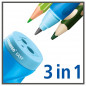 Preview: Ergonomischer Dosen-Spitzer für Linkshänder - STABILO EASYsharpener - 3 in 1 - petrol