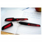 Preview: Schulfüller mit Standard-Feder M - STABILO EASYbuddy in schwarz/rot - Schreibfarbe blau (löschbar) - Einzelstift - inklusive Patrone