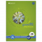 Preview: Ursus Green Collegeblock Lin28 A4 80 Blatt 90g/qm 5mm kariert mit RL 4-Loch grün