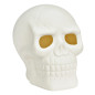 Preview: LED Totenkopf aus Porzellan B16 H15 T13 cm Weiß