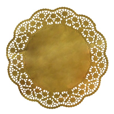 Tortenspitzen rund Ø 36 cm 4 Stück gold
