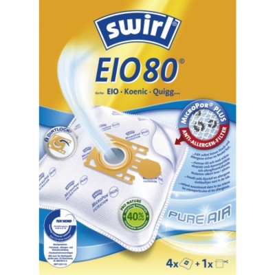 Swirl EIO80 Staubsaugerbeutel 4 Stück + 1 Filter