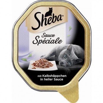 Sheba Schale Sauce Speciale mit Kalbshäppchen in heller Sauce Nassfutter 22x85g
