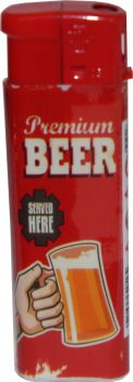 Atomic Elektronik Feuerzeug Nachfüllbar Retro Beer Motiv - Premium Beer