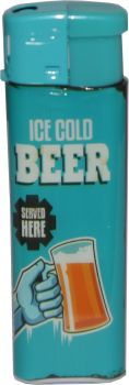 Atomic Elektronik Feuerzeug Nachfüllbar Retro Beer Motiv - Ice Cold Beer
