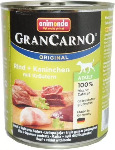 Animonda GranCarno Adult Rind, Kaninchen & Kräuter 6x800g