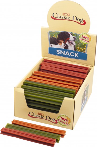 Classic Dog Snack Kaustange glutenfrei Medium 17cm in natur, rot oder grün