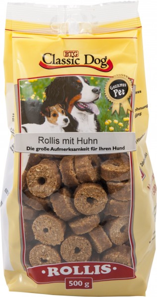 Classic Dog Snack Rollis mit Huhn 500g