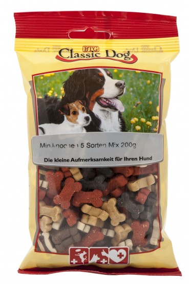 Classic Dog Snack Miniknochen 5 Sorten Mix 12x200g