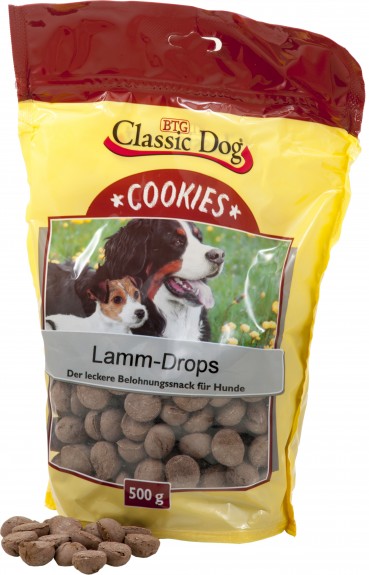 Classic Dog Snack Cookies Lamm-Drops 500g
