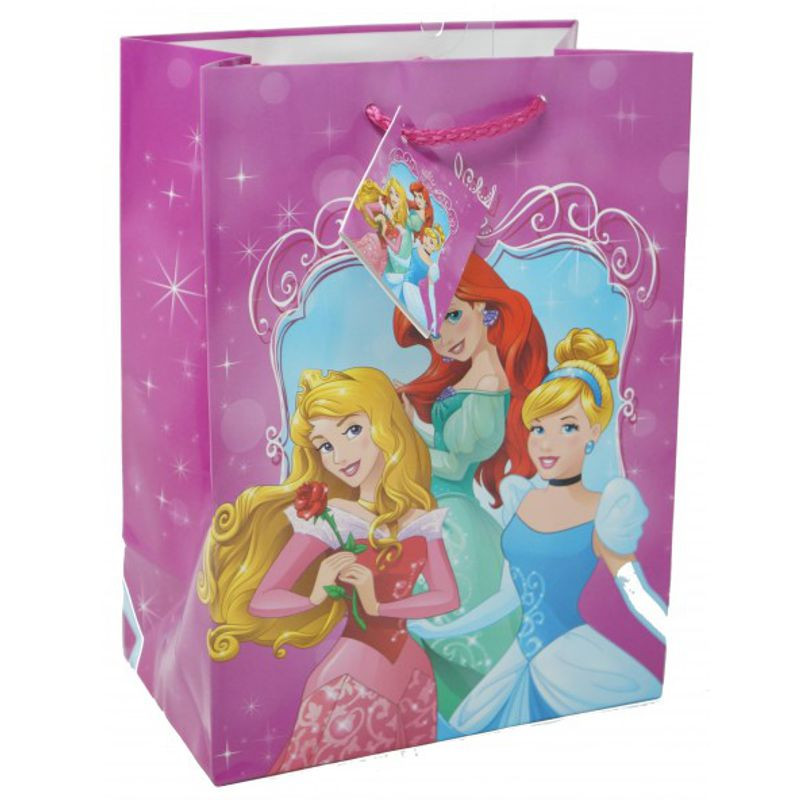 Preview: Disney Geschenkstasche Prinzessin 18 cm x 23 cm x 10 cm