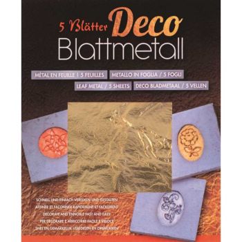 Glorax Blattmetall 14x14cm 5 Blatt Gold
