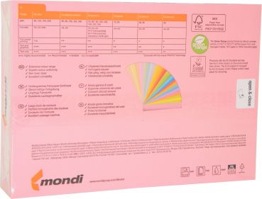 MONDI IQ Kopierpapier A4 80g pastell rosa 500 Blatt