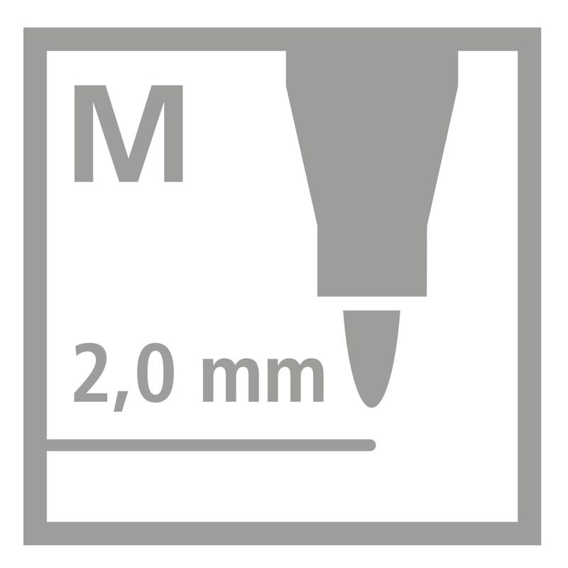 Filzstift - STABILO power - 12er Pack - mit 12 verschiedenen Farben