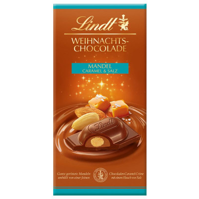 Lindt Weihnachts-Chocolade Tafel Mandel & Salted Caramel 100g