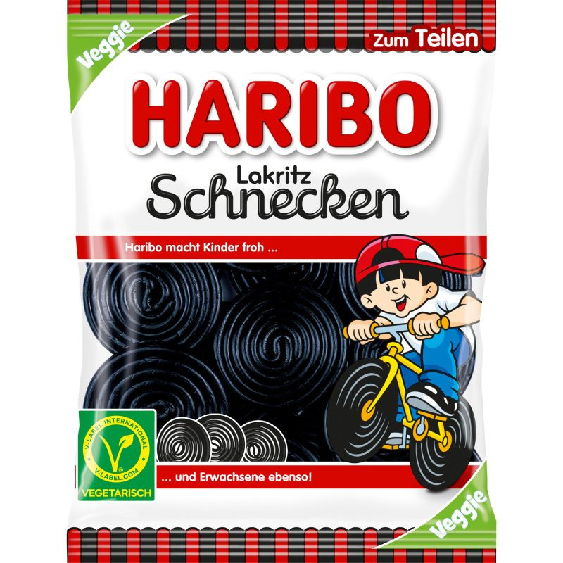 Haribo Lakritz Schnecken Fruchtgummi Beutel 175 g