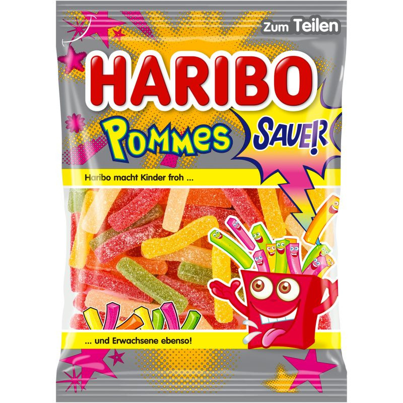 Haribo Saure Pommes 175 g Fruchtgummi Pommes mit intensivem süß-saurem Geschmack
