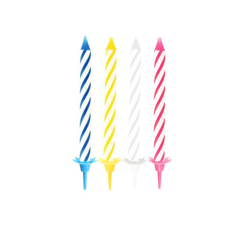 PAPSTAR Geburtstagskerzen mit Halter 6 cm farbig