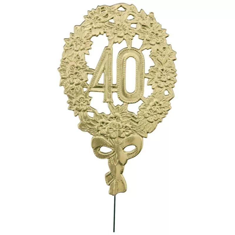 Dekorativ Jubiläumszahl 40 Geburtstag gold 8x12 cm