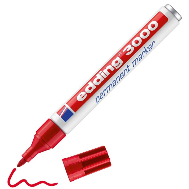 Preview: Edding 3000 Permanentmarker  1,5-3mm rot