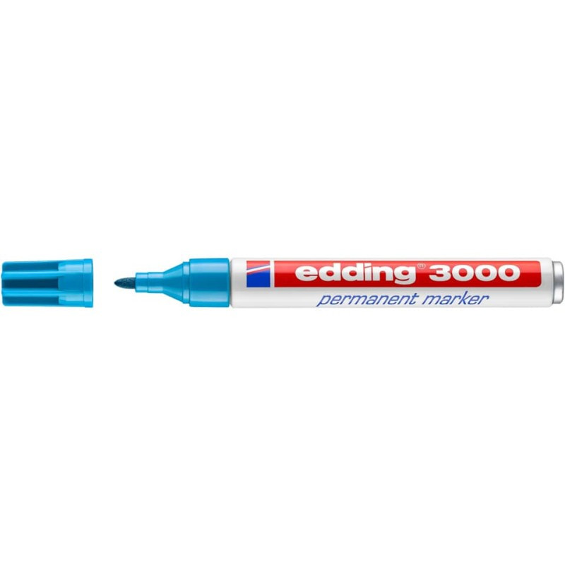 Preview: Edding 3000 Permanentmarker 1,5-3mm hellblau