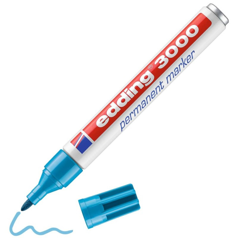 Preview: Edding 3000 Permanentmarker 1,5-3mm hellblau