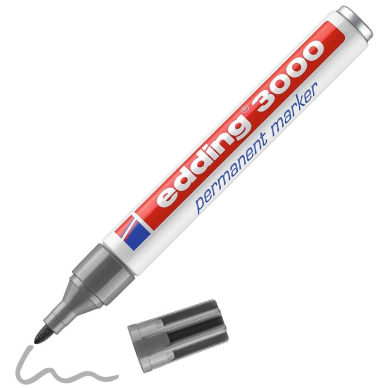 Preview: Edding 3000 Permanentmarker  1,5-3mm grau