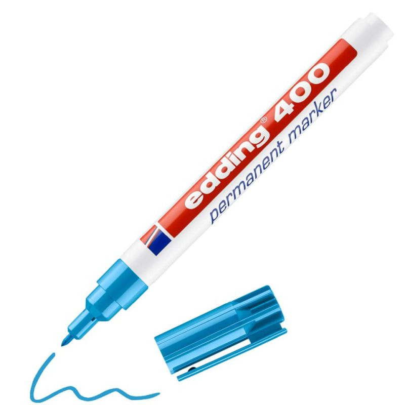 Preview: Edding 400 Permanentmarker 1mm hellblau