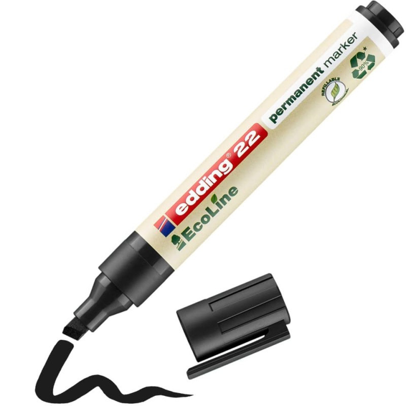 Preview: Edding 22 Permanentmarker EcoLine 1,5-5mm schwarz