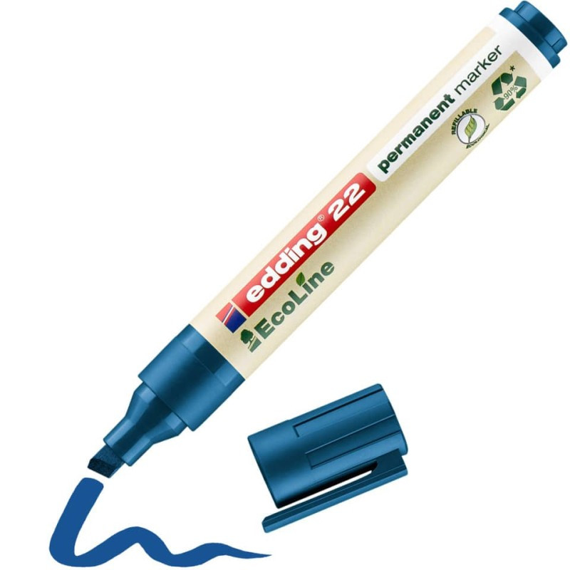 Preview: Edding 22 Permanentmarker EcoLine 1,5-5mm blau