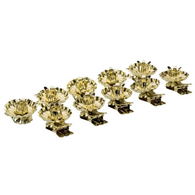 Christbaumkerzenhalter gold mit Tropfschale und Clip