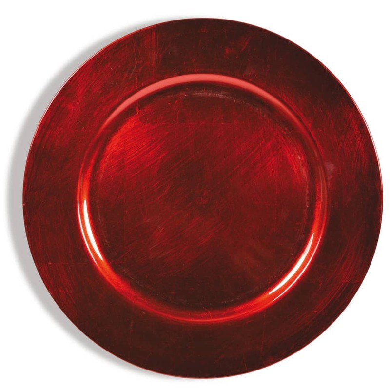 Weihnachten Adventkranzteller Kunststoff dunkelrot Ø 33cm