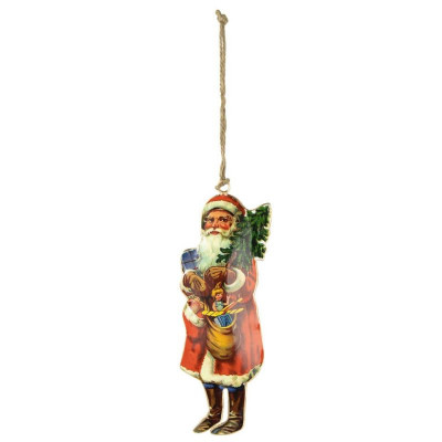 Weihnachten Baumbehang Anhänger rot Santa metallic 18cm