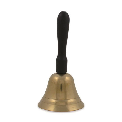 Weihnachten Glocke gold mit Holzgriff 11x5cm