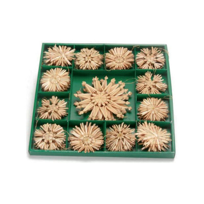 Strohstern 50 Stück natur sortiert 6-11cm