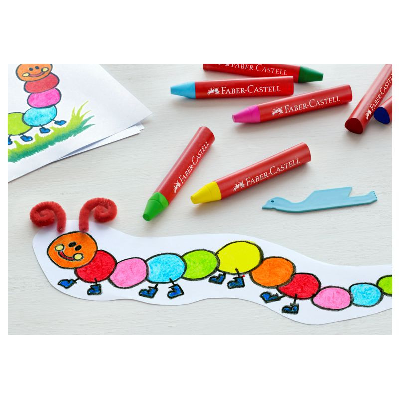 Preview: Faber Castell Wachskreiden Jumbo 12er Etui