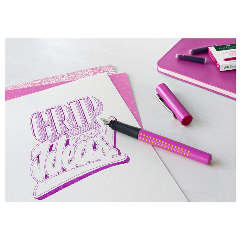 Preview: Faber Castell Füllhalter Grip 2010 M pink orange