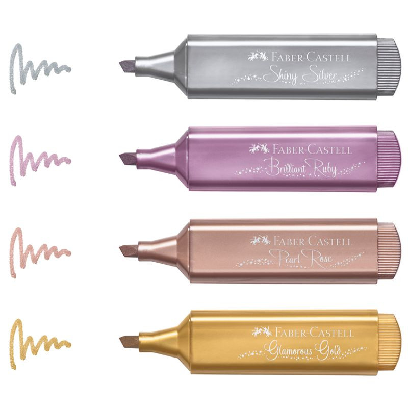 Preview: Faber Castell Textmarker Metallic 4er Set