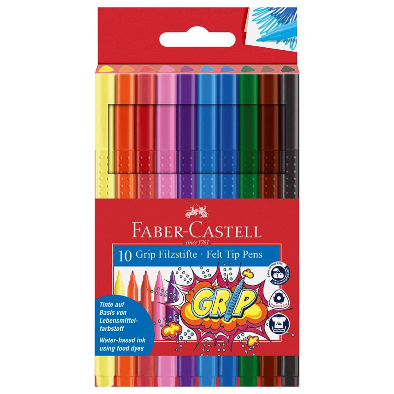 Faber-Castell Faserschreiber Grip Colour 10er Etui