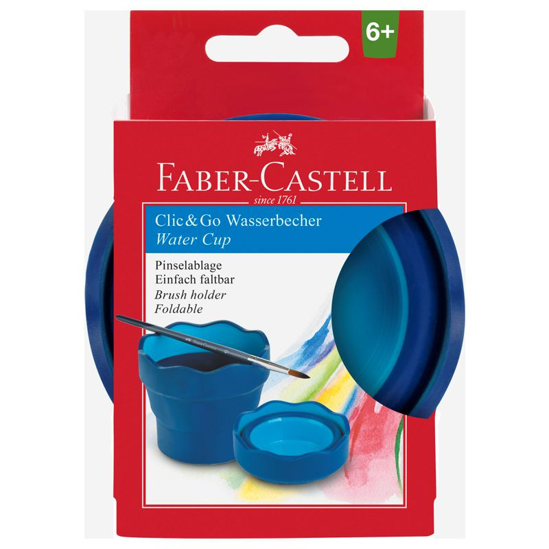 Preview: Faber Castell Wasserbecher Clic&Go blau