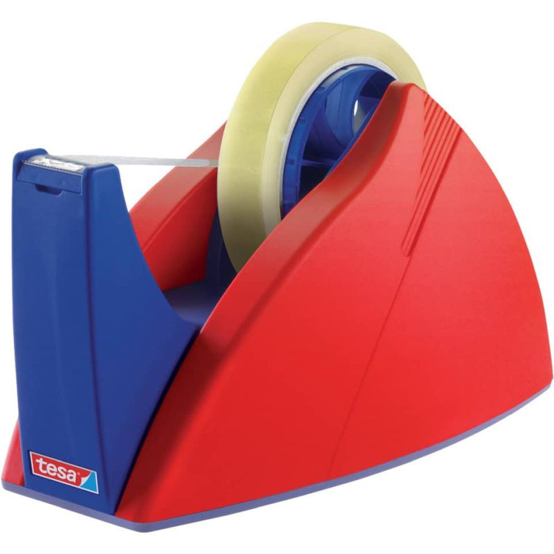 Preview: TESA Tischabroller für 66m rot/blau ohne Klebeband