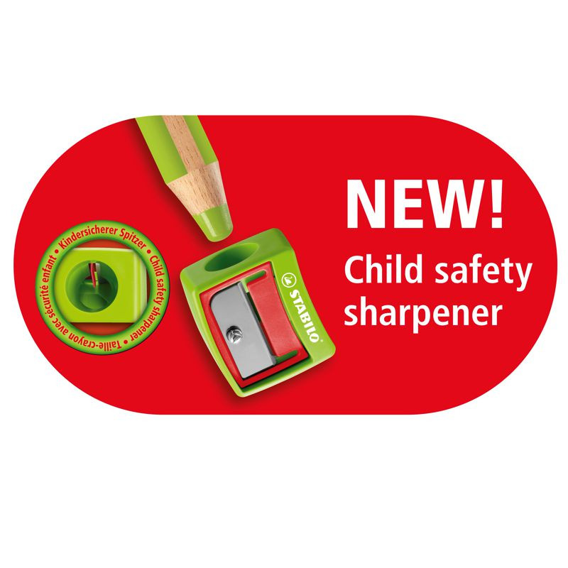 Preview: Spitzer - STABILO woody 3 in 1 Spitzer - für extradicke Stifte - rot/grün