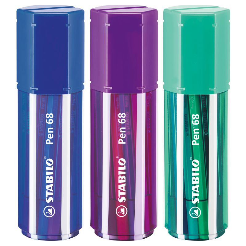 Premium-Filzstift - STABILO Pen 68 - 20er Big Pen Box zufällig in einer der 3 Farben - mit 20 verschiedenen Farben