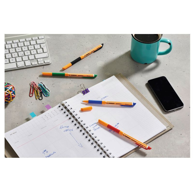 Preview: Tintenroller - STABILO pointVisco - 4er Pack - blau, rot, grün, schwarz