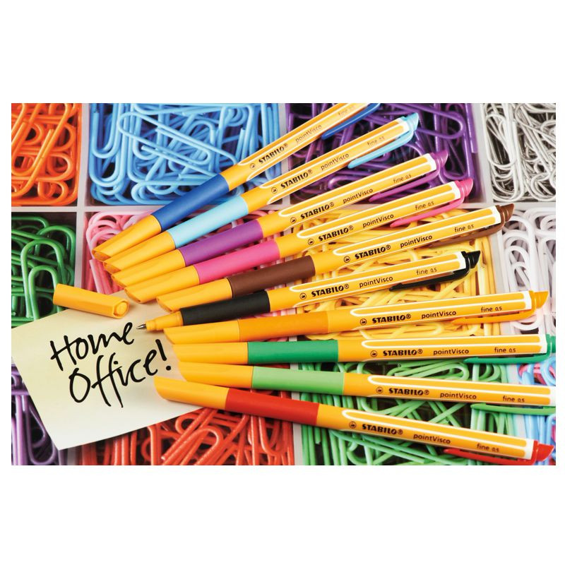 Tintenroller - STABILO pointVisco - 4er Pack - blau, rot, grün, schwarz