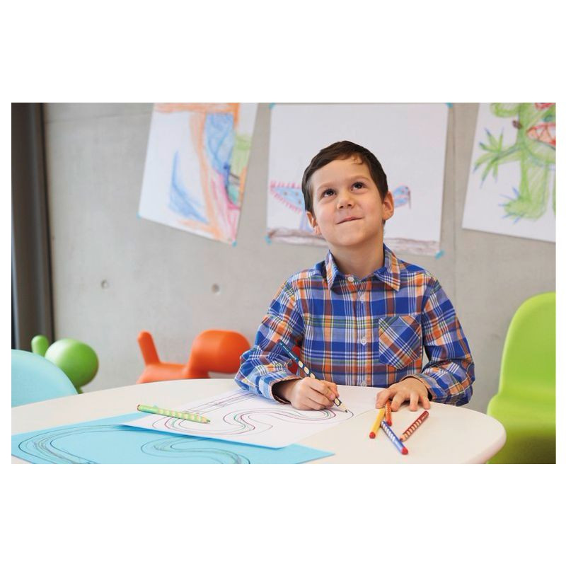 Preview: Ergonomischer Dreikant-Bleistift für Rechtshänder - STABILO EASYgraph in petrol - 2er Pack - Härtegrad HB