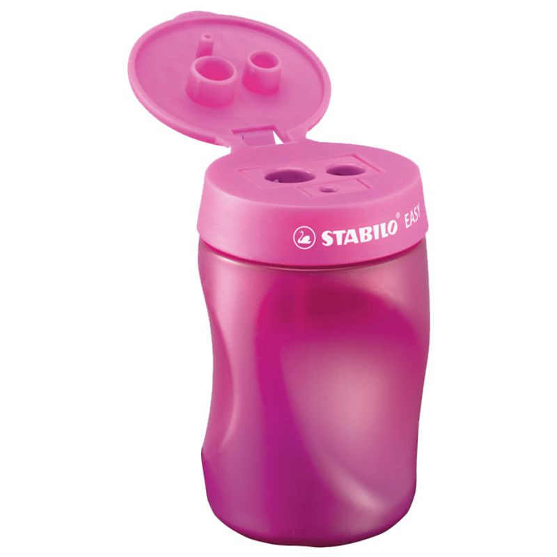 Preview: Ergonomischer Dosen-Spitzer für Linkshänder - STABILO EASYsharpener - 3 in 1 - pink