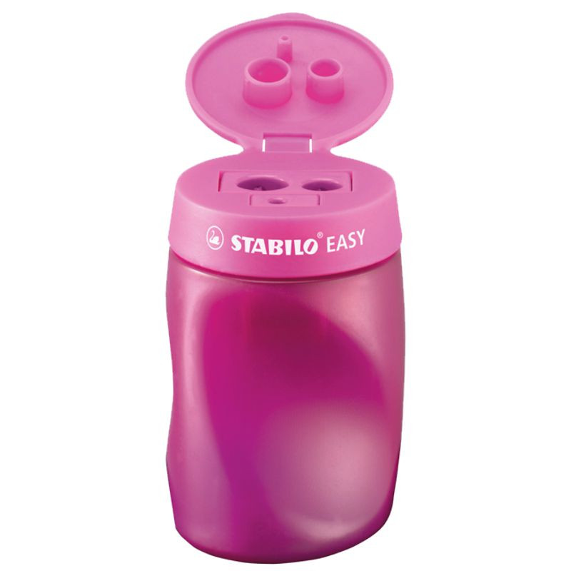 Preview: Ergonomischer Dosen-Spitzer für Linkshänder - STABILO EASYsharpener - 3 in 1 - pink