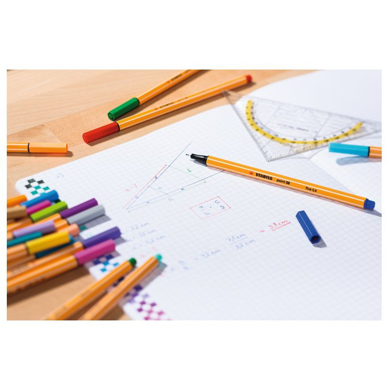 Preview: Fineliner - STABILO point 88 - 10er Pack - Neonfarbe, leuchtfarbenorange